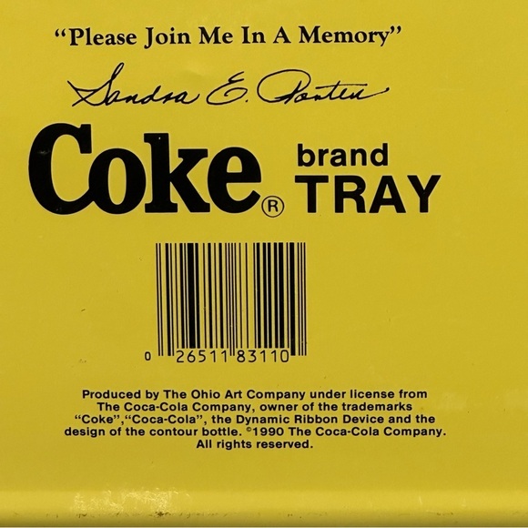 Coca Cola Through The Years By Sandra E Porter 1990 Vintage Serving Tray - Picture 12 of 16